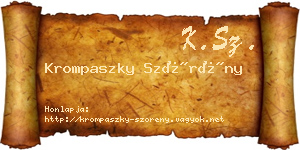 Krompaszky Szörény névjegykártya
